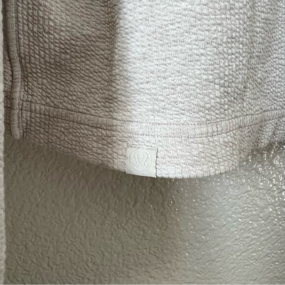Lululemon Ribbed Funnel Neck Pullover Heathered White Opal Cropped - Picture 8 of 8